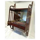 Butler Ornate Mirrored Wall Display Shelf w/Drawer