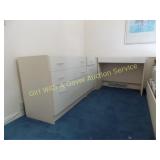 White 3 Piece Desk/Dresser Unit