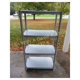 4-Tier Gray Plastic Shelving Unit