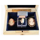 Antique Cameo Ring & Brooches Marked 14K