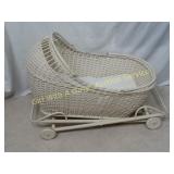 Vintage White Wicker Bassinet