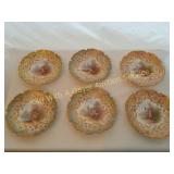 Antique French Limoge Hand Painted Cherub Plates