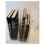 6 Various Books With Plastic Bins