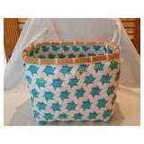 Turquoise/White Weaved Basket