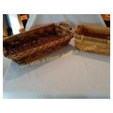 2 Wicker Serving Baskets
