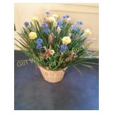 Artificial Flower Arrangement w/Basket