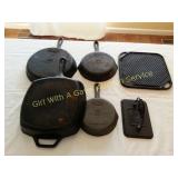 Wagner & Lodge Cast Iro Skillets & Press