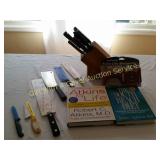 Knives & Block, Meat Cleaver, Cook Books