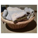 Pottery Barn Towels & Basket