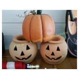 Clay Jack O Lanter Pots, Pumpkin