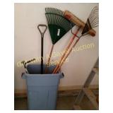 Snow Shovel, Rake, Broom, Trash Can etc
