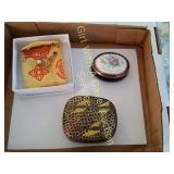 Hawaiian Pearl Brooch Marked 14K, Trinket Boxes