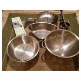 Stainless Steel Colanders, Stainless Ricer, Etc