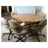 Oak Dining Table & 7 Chairs