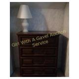 Retro 4 Drawer Dresser with Lamp