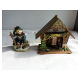 Vintage German Weather House & German Figure