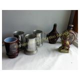 Silver Color Mugs, Decanters, Etc
