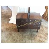 Vintage Accordion Sewing Box Loaded Full