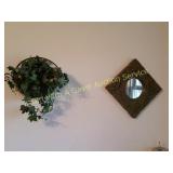 Decorative Wall Mirror & Metal Wall Hanging Bskt
