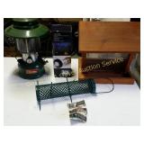 Coleman Lantern, Bird Feeders, Flashlight