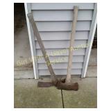 Long Handle Pick Axe & Long Handle Axe