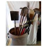 Barrel With Long Handle Tools