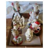 Homco Wreath Angel, Santa Trinket Box, Santas