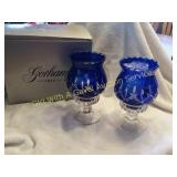 Gorham Sapphire Blue Lady Anne Hurricane Candle
