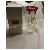 Cristal Darques France Ruby Crystal Vase