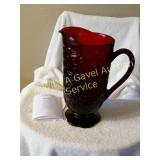 Princess House Ruby Red Crystal Pitcher
