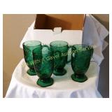 Princess House Emerald Crystal Mugs