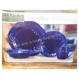 North Crest Tuscan Blue 16 Piece Dinnerware Set