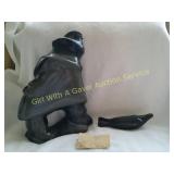 Hand Carved Inuit Canadian Eskimo Hunter Sculpture