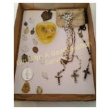 Variet of Religious Jewelry Items, Rosary