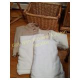Large Wicker Basket with Blankets