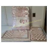 Queen Size Quilted Comforter & Shams