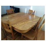 Antique "TWIN" Table 6 Chairs & 6 Leaves