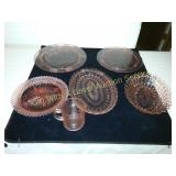 Variety of Pink Depression Serving Dishes