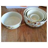 Jewel Tea  Hall Nesting Bowls (damage) & Dish