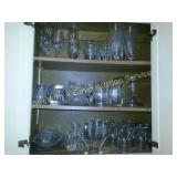 Enitre Cabinet Full of Clear Glassware Variety