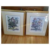 January & March Flower Framed Art