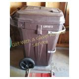 Large Rolling Brown Trash Container