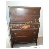 Antique 5 Drawer High Boy Dresser