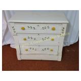 Antique 3 Drawer Dresser W/Painted Decor