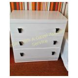 3 Drawer White Dresser No. 1