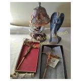 Religious Items, Lamp, Angel, Crucifix