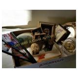 Oriental Fan, Dresser Mirror, Germany Clock, Pics