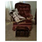 Magazine Holder, Fleece Throw, Rocker Chair