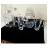 Strombergshyttan Pitcher/Mugs, Glass Canisters