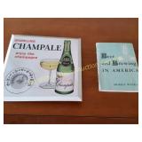 Champagne Advertising Sign, Vingtage Beer Book